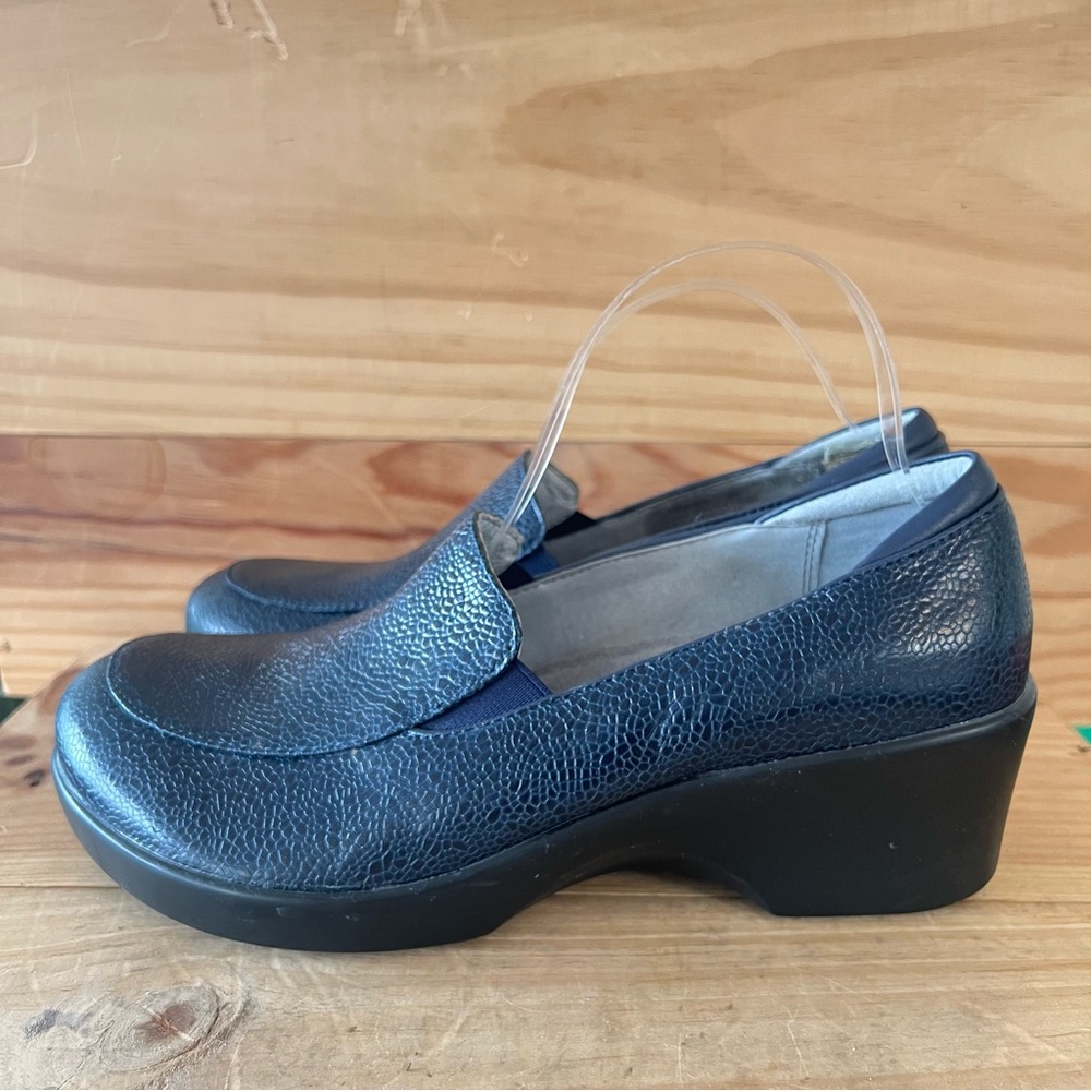 Alegria Emma Masonry Lightly Textured Navy Blue Leather Loafers size 40 - Picture 4 of 12